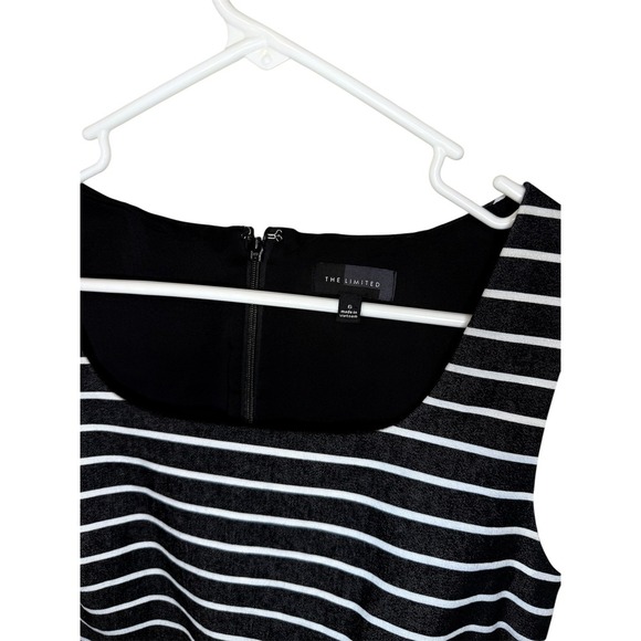 The Limited Black White Striped Sleeveless Sheath Dress - Picture 3 of 3